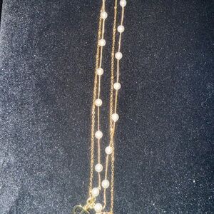 New with box Dior Gwp  Gold Necklace with Pearls 2pcs